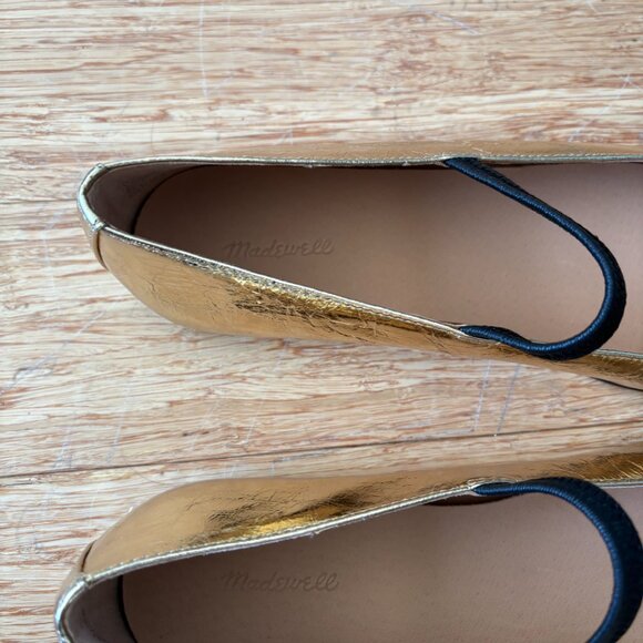 NEW Madewell The Greta Ballet Flat Gold Metallic Leather Size 8.5 NWT - Picture 5 of 6